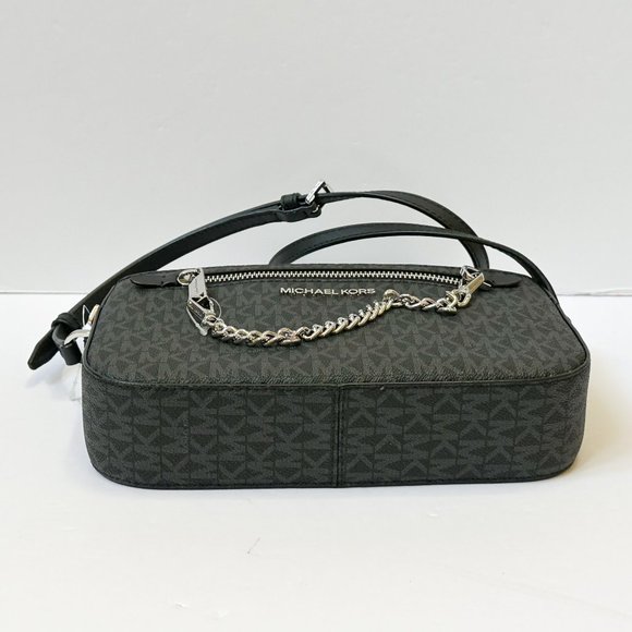 Michael Kors Jet Set Chain Crossbody Bag + Coin ID Key Holder Wallet MK Black - Picture 8 of 16